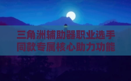三角洲辅助器职业选手同款专属核心助力功能